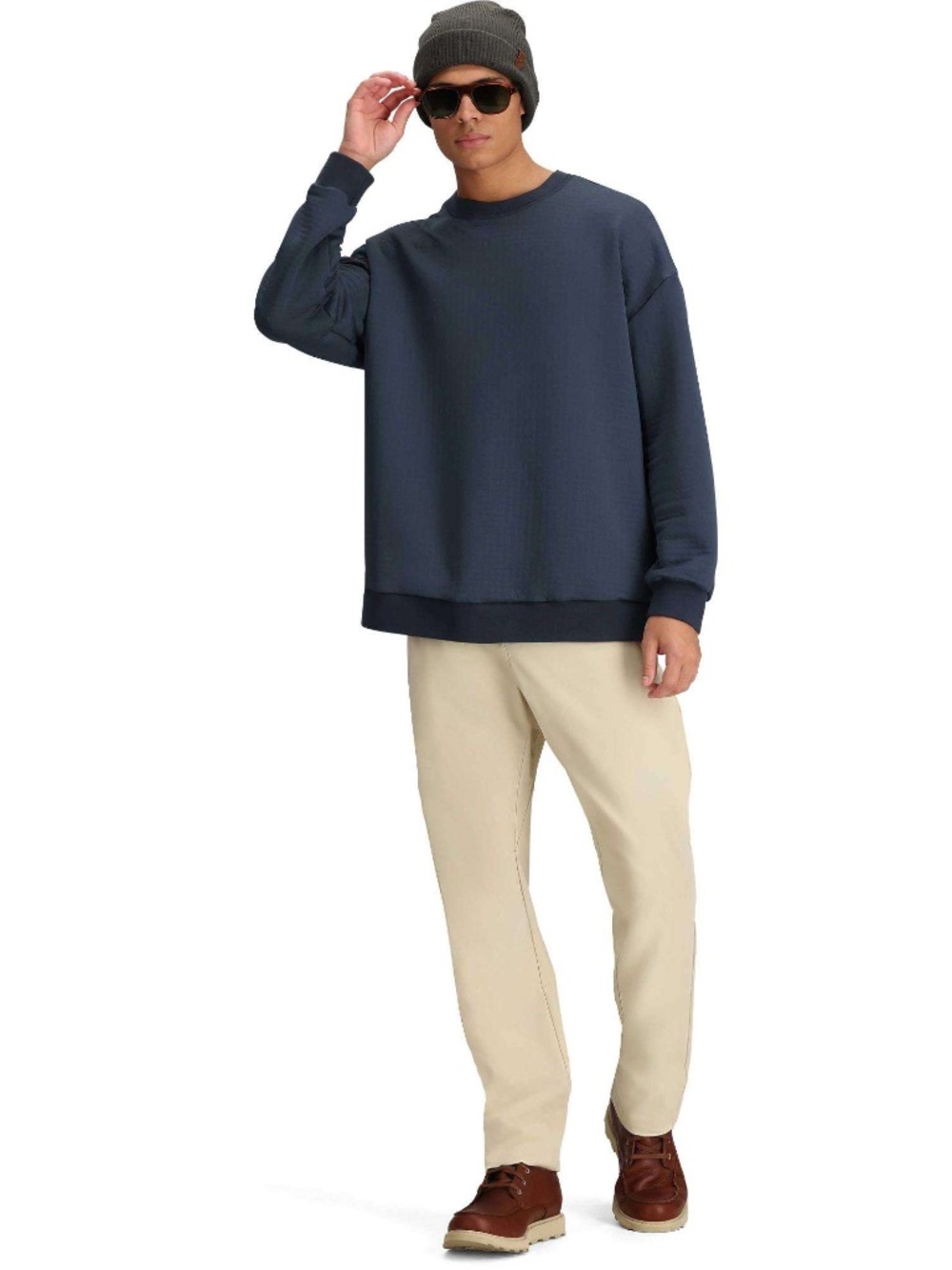 Obermeyer Men's XL Navy Blue Explorer Tech Crew Neck Sweatshirt NWT